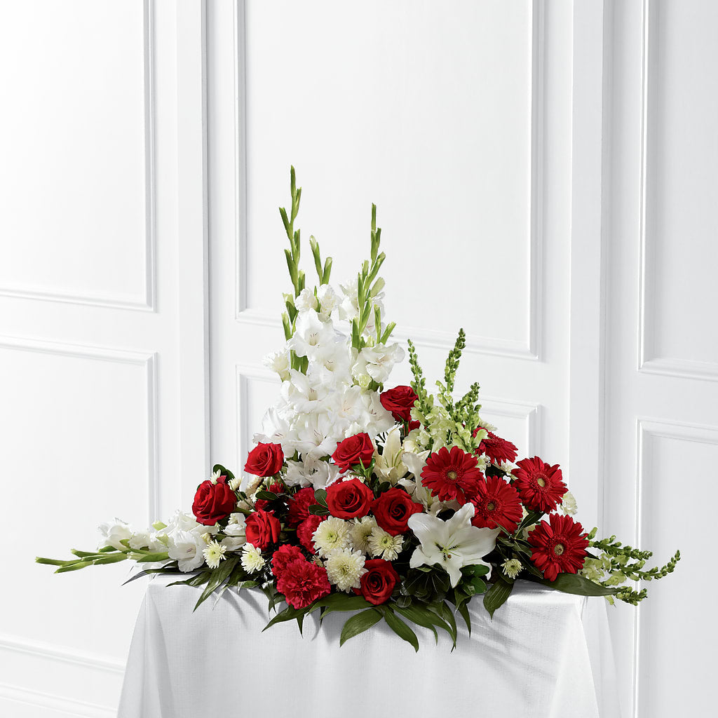 Crimson & White Arrangement – Pukalani Floral, Paia HI