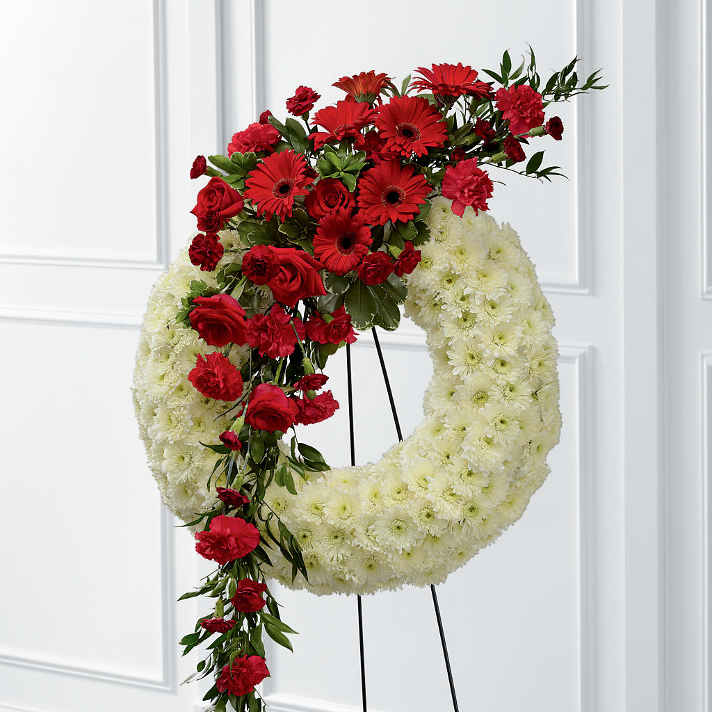 Graceful Tribute Wreath – Pukalani Floral, Paia HI