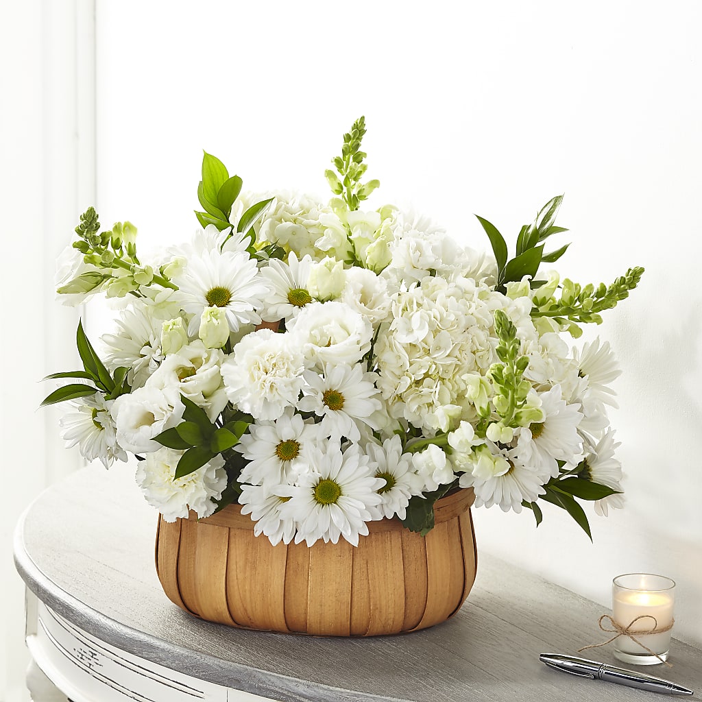 Pure Ivory Basket – Pukalani Floral, Paia HI
