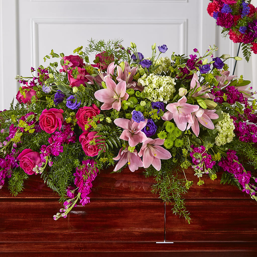 Radiant Tribute Casket Spray – Pukalani Floral, Paia HI