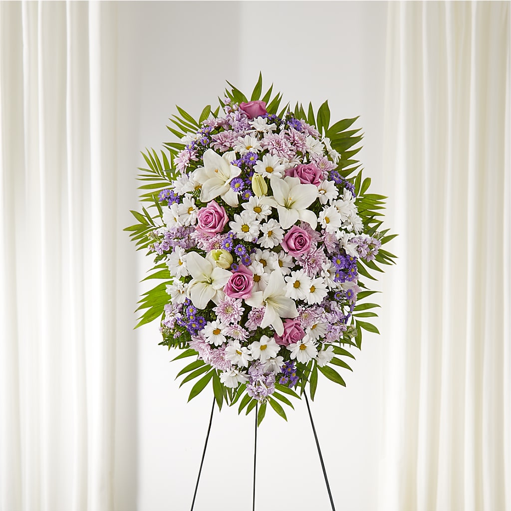 Surrounded by Love Standing Spray – Pukalani Floral, Paia HI