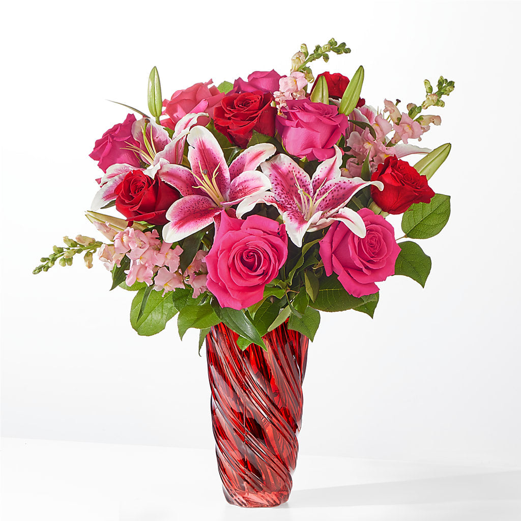 Always You Bouquet with Luxe Swirl Vase – Pukalani Floral, Paia HI