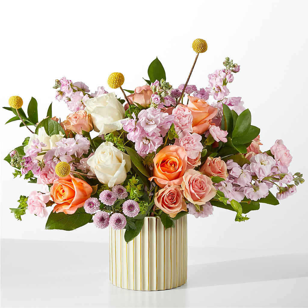 French Market Bouquet with Ivory Vase – Pukalani Floral, Paia HI