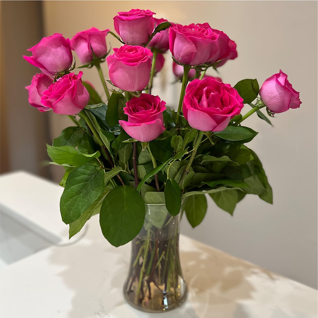 Long Stem Pink Rose Bouquet –  Pukalani Floral, Paia HI