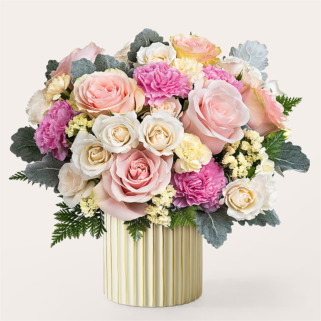 Blissful Moments Bouquet with Ivory Vase –  Pukalani Floral, Paia HI