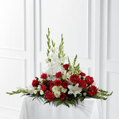 Crimson & White Arrangement –  Pukalani Floral, Paia HI