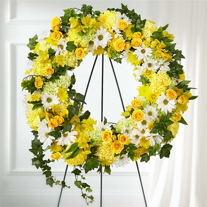 Golden Remembrance Wreath –  Pukalani Floral, Paia HI
