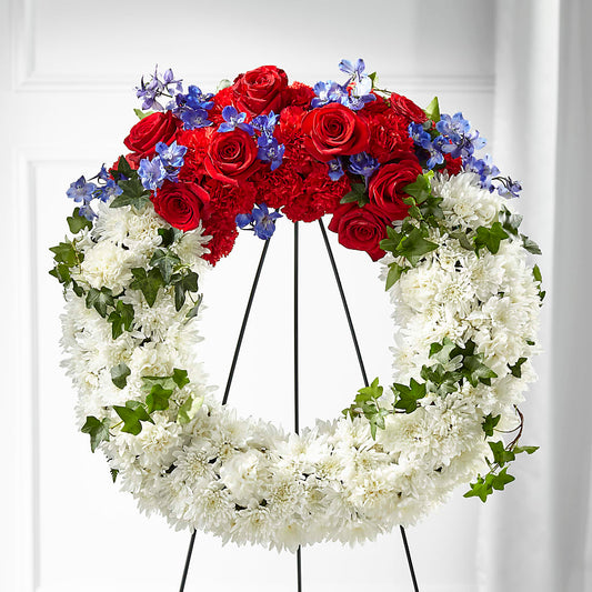 Patriotic Passion Wreath –  Pukalani Floral, Paia HI