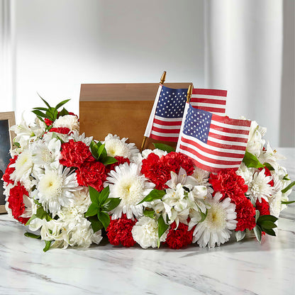 Spirit of Patriotism Cremation Adornment –  Pukalani Floral, Paia HI