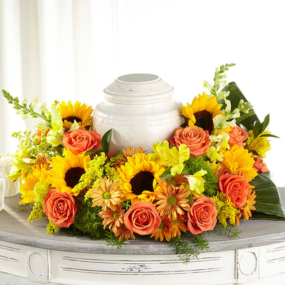 Faithful Sunflower Cremation Adornment –  Pukalani Floral, Paia HI