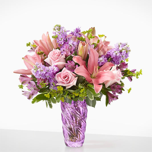 Precious Petals Bouquet with Luxe Swirl Vase –  Pukalani Floral, Paia HI