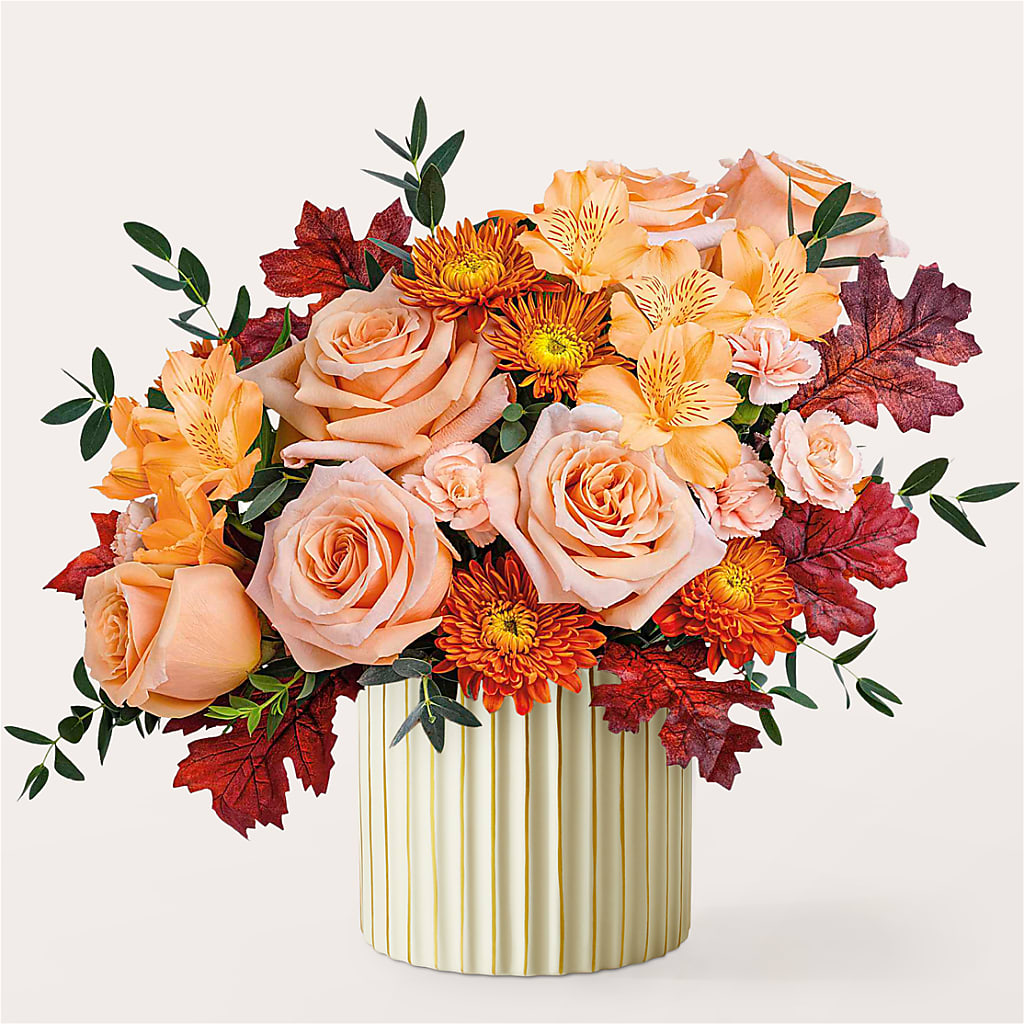 Spiced Latte Bouquet with Ivory Vase –  Pukalani Floral, Paia HI