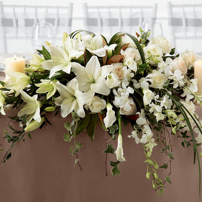 White Linen Arrangement –  Pukalani Floral, Paia HI