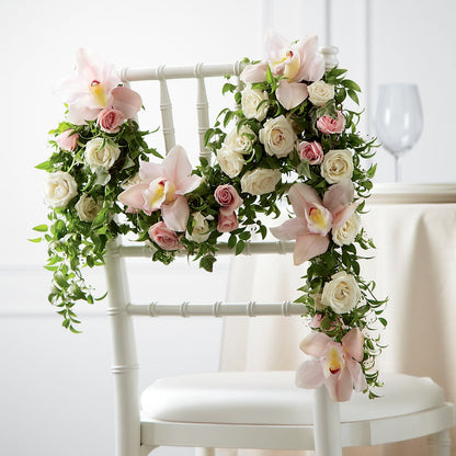 Orchid Rose Chair Décor –  Pukalani Floral, Paia HI