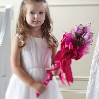 Sparkle Pink Flower Girl Bouquet –  Pukalani Floral, Paia HI